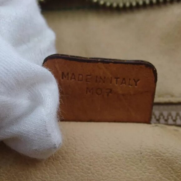 CELINE Clutch Bag Macadam Beige PVC ?~ Leather Authentic - Picture 6 of 9